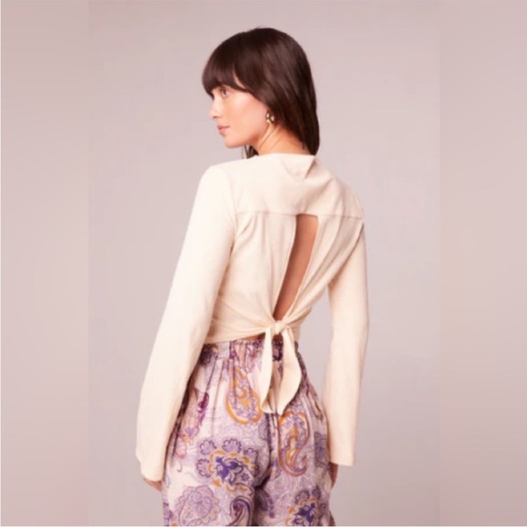 Band Of The Free Tops - NWT Band Of The Free AVRIL CREAM MOCK NECK CROP TOP Long flowing Bell Sleeves